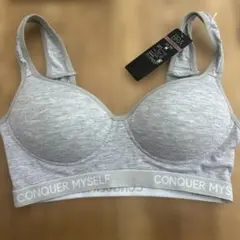 カップ付ブラ CONQUER MYSELF グレー Mサイズ