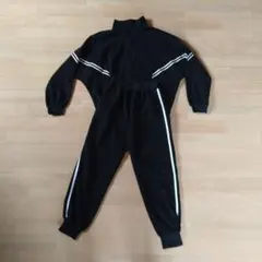 キッズ ジャージ セットアップ ブラック160