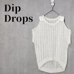 DipDrops　透かし編みニットベスト　肩リボン　サイズ2(M)　アイボリーのサムネイル