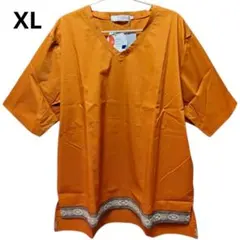 【新品タグ付・XL】ビームスライツ コットンチュニックブラウス 日本製 赤茶のサムネイル