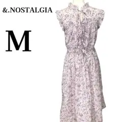 &.NOSTALGIA ノスタルジア マキシ ワンピース 花柄 フリル ピンクMのサムネイル