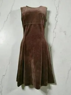 키미지마 브라운 벨루어 원피스