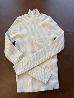 ZARA ホワイト リブ編みハイネックニット