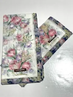 新品未使用★LANCEL ランセル 大判ハンカチ 2枚セット チューリップ 花柄のサムネイル