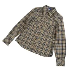 バーバリー ブルーレーベル　レディース　長袖シャツノバチェック　ホースロゴ　36