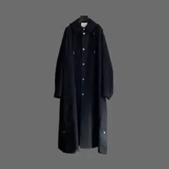 THE RERACS ブラック ステンカラーコート THE RERACS(ザ・リラクス)｜ワイドカフスバルカラーコート