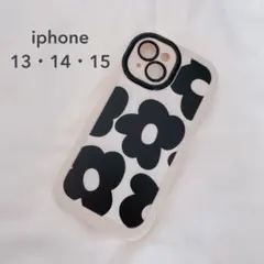 新品 iphone14ケース スマホケース 花柄 ソフト ホワイト