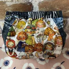 ハンドメイド　トマトガール　ぷっくりバネ口ポーチ