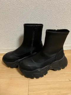 軽量厚底ショートブーツ　スニーカー　黒L ORiental TRaffic