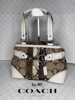 COACH Denim Signature Tassel Bag 2819 - メルカリ