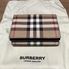 BURBERRY 三つ折り財布 ベージュ・チェック柄