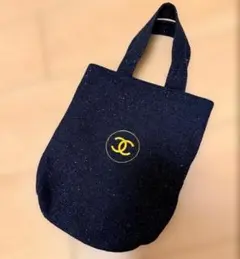 【新品・箱付き】CHANEL ネイビーラメ入り ノベルティトートバッグ