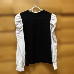 INGNI パフスリーブ 黒と白 長袖トップス