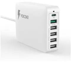 60W USB急速充電器 6ポート(USB-A×5 USB-C×1)