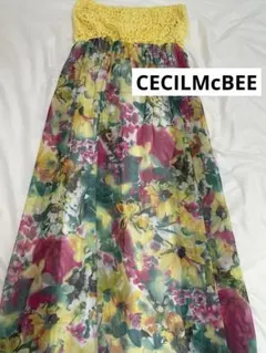 CECILMcBEE キャミワンピース 花柄 ロングワンピース