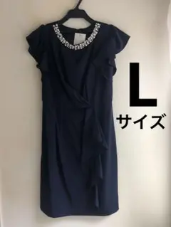 新品　ドレス　パーティードレス　ひざ丈　結婚式　二次会　Lサイズ