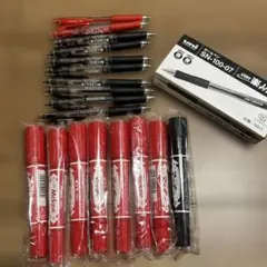 赤黒マッキー＆UNIボールペン18本セット