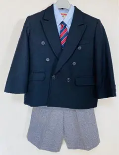 男の子用　110〜120cm ジャケット　ブラウス　ネクタイ2種　半ズボン
