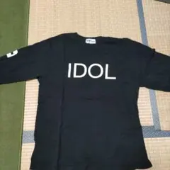 IDOL プリント 黒 長袖Tシャツ