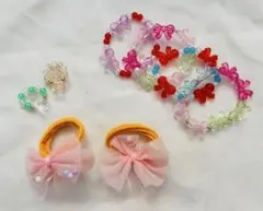 お洒落セット　ビーズのアクセサリー　ヘアゴム