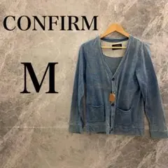 CONFIRM メンズ M ブルー カーディガン カットソー 羽織り 無地のサムネイル