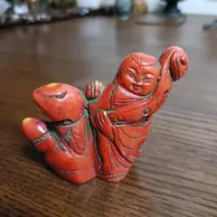 赤珊瑚 山珊瑚 骨董 中国美術 彫刻 オブジェ 天然　大黒様？ 赤珊瑚 山珊瑚 骨董 中国美術 彫刻 オブジェ 天然 大黒様？ - メルカリ