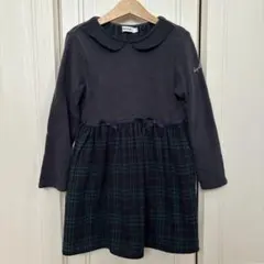 SLAP SLIP 長袖ワンピース 110 120 ネイビー　チェック