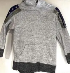 DENIM DUNGAREE パッチワーク　スウェット　パーカー　グレー　100