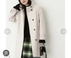 エヌナチュラルビューティーベーシック　テックウールスタンドネックロングコート