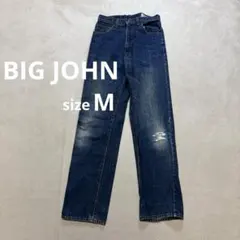 ⭐︎ビッグジョン　ストレスデニム　ヴィンテージ　ウォッシュ加工　サイズMのサムネイル