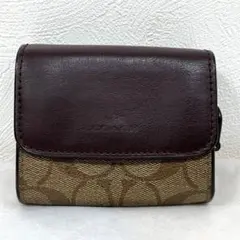 【訳あり】<COACH>コーチ シグネチャー コンパクトウォレット