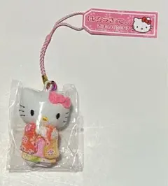 ハローキティ 着物 根付 ストラップ