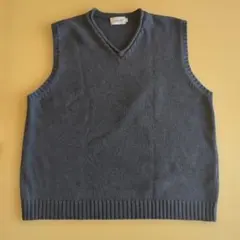 J.Crew Vネックベスト M ダークブルー 綿100%