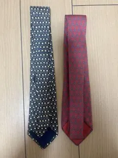笑*君様 HERMES ネクタイ 2本セット ネイビー レッド