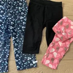 babyGap 3歳 レギンスセット 花柄・黒・ピンク