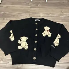 mezzo piano クマ刺繍 カーディガン Mサイズ