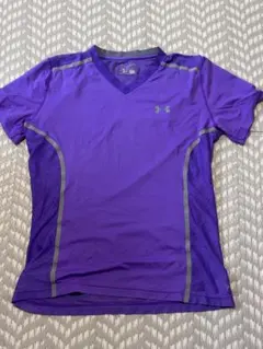 UNDER ARMOUR Vネック Tシャツ パープル XL