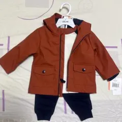 フード付きジャケットとインナーパンツ3点セット