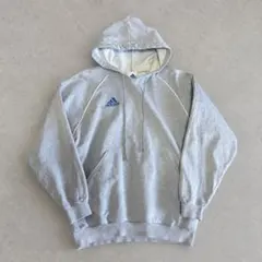 adidas 00s 国旗タグ パーカー グレー 刺繍ロゴ Y2K L