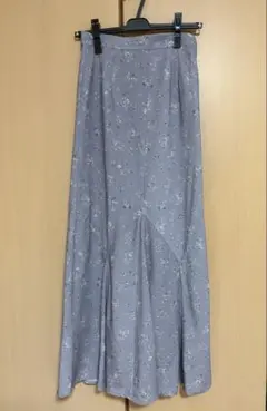 MISCH MASCH 花柄マーメイドスカート ロング丈 ブルーグレーのサムネイル