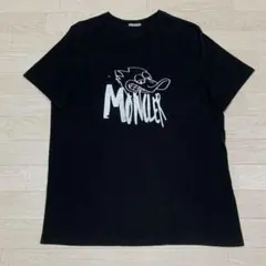 極美品〕モンクレール 黒ワッペン ブラックTシャツ M 国内正規品 5S561 