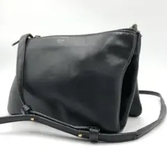 セリーヌ CELINE トリオ スモール ショルダーバッグ 本革 ブラック 黒のサムネイル