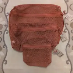 無印良品　立体メッシュケース、Ｓ．Ｍ．Ｌ、オレンジ