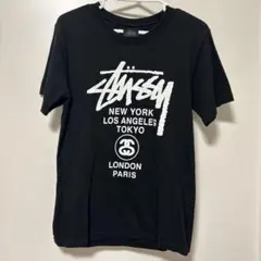 ステューシー　グラフィックプリント　半袖Tシャツ　WORLD TOUR TEE