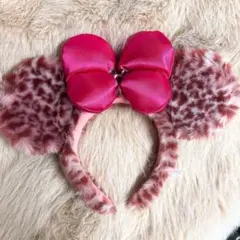 ディズニー　ミニー　ヒョウ柄カチューシャ