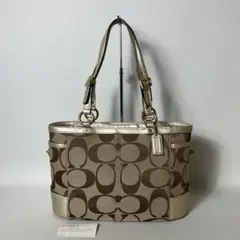 2512-188｜美品｜コーチ シグネチャー トートバッグ ゴールド