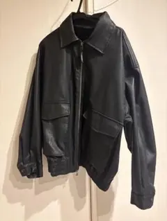 フェイクレザージャケット ブラック