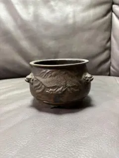 銅器 836g 小振り 水盤 砂鉢 華道 花器 煎茶道具 茶室 花鳥図 - メルカリ
