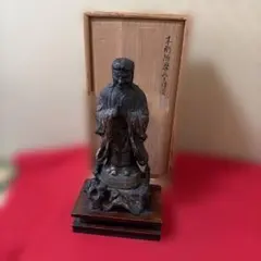 田畑功作 鋳銅 上杉謙信公像 武将像 共箱 畳付 ブロンズ像 銅像 置物