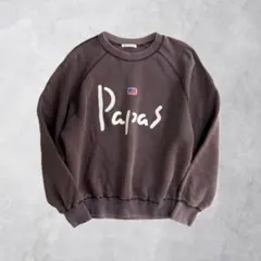 Papas パパス 刺繍ロゴスウェット USAフラッグ ワッペン アメカジ Lのサムネイル